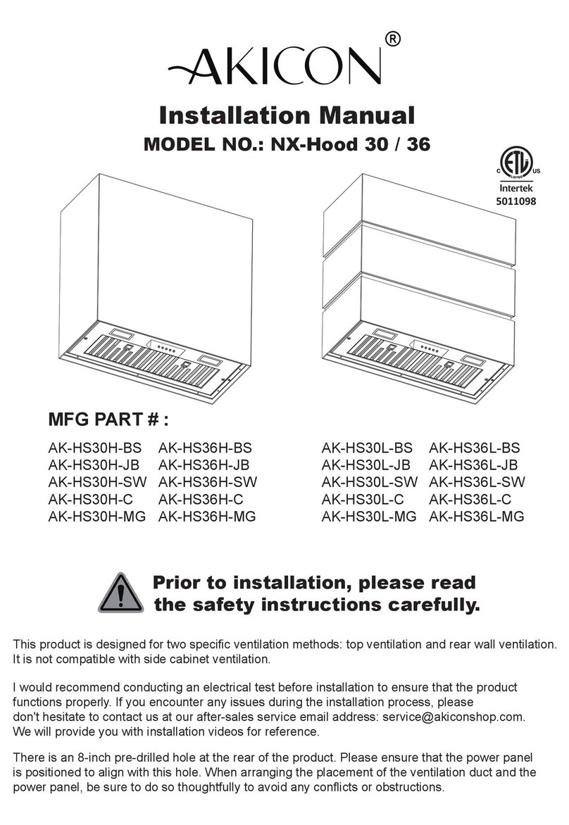 Akicon NX-Hood 30 installation manual
