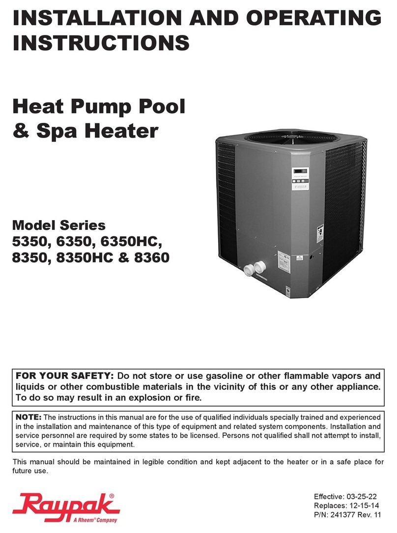 Raypak 5350 Series Installation and operating instructions