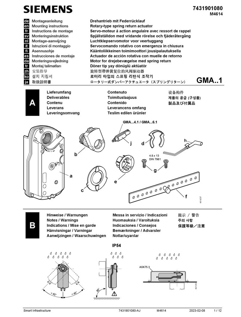 Siemens OpenAir GMA 1 Series User manual