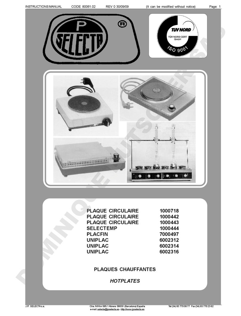 Selecta PLAQUE CIRCULAIRE User manual