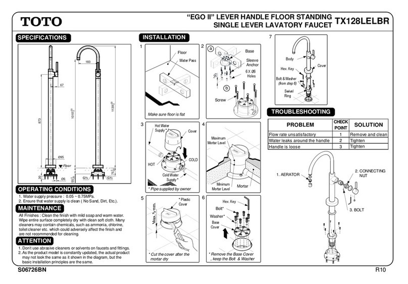 Toto EGO II TX128LELBR User manual Toto EGO II TX128LELBR User manual