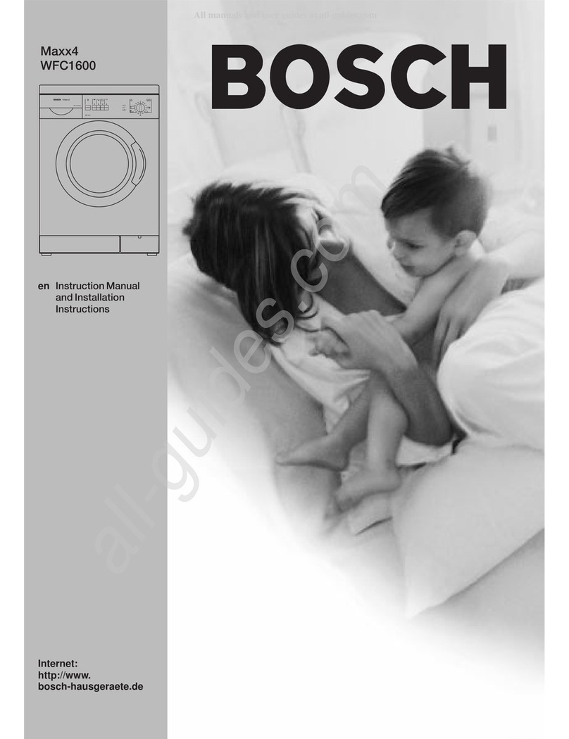 Bosch Maxx4 WFC1600 Instruction manual and installation instructions