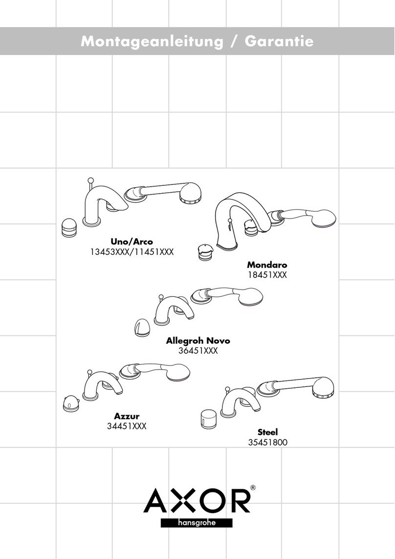 Hans Grohe Axor Uno 13453 Series User manual Hans Grohe Axor Uno 13453 Series User manual