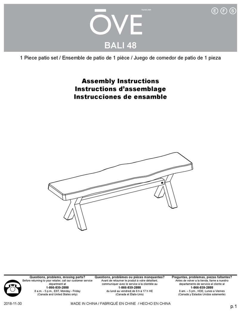 OVE BALI 48 Assembly instructions OVE BALI 48 Assembly instructions