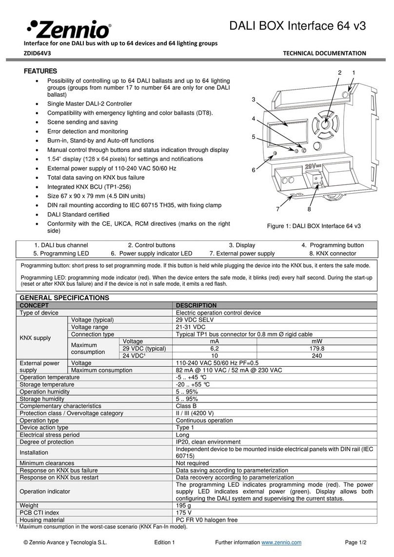 Zennio ZDID64V3 User manual