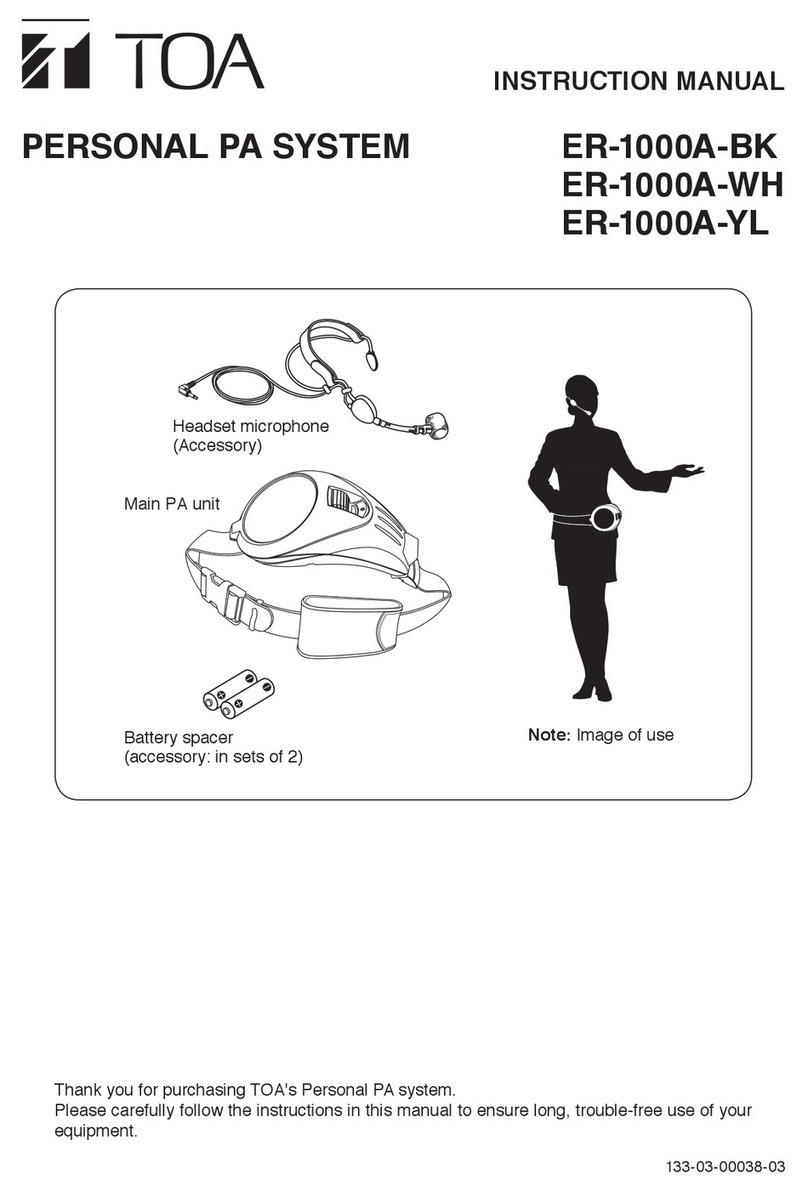 Toa ER-1000A-BK instruction manual