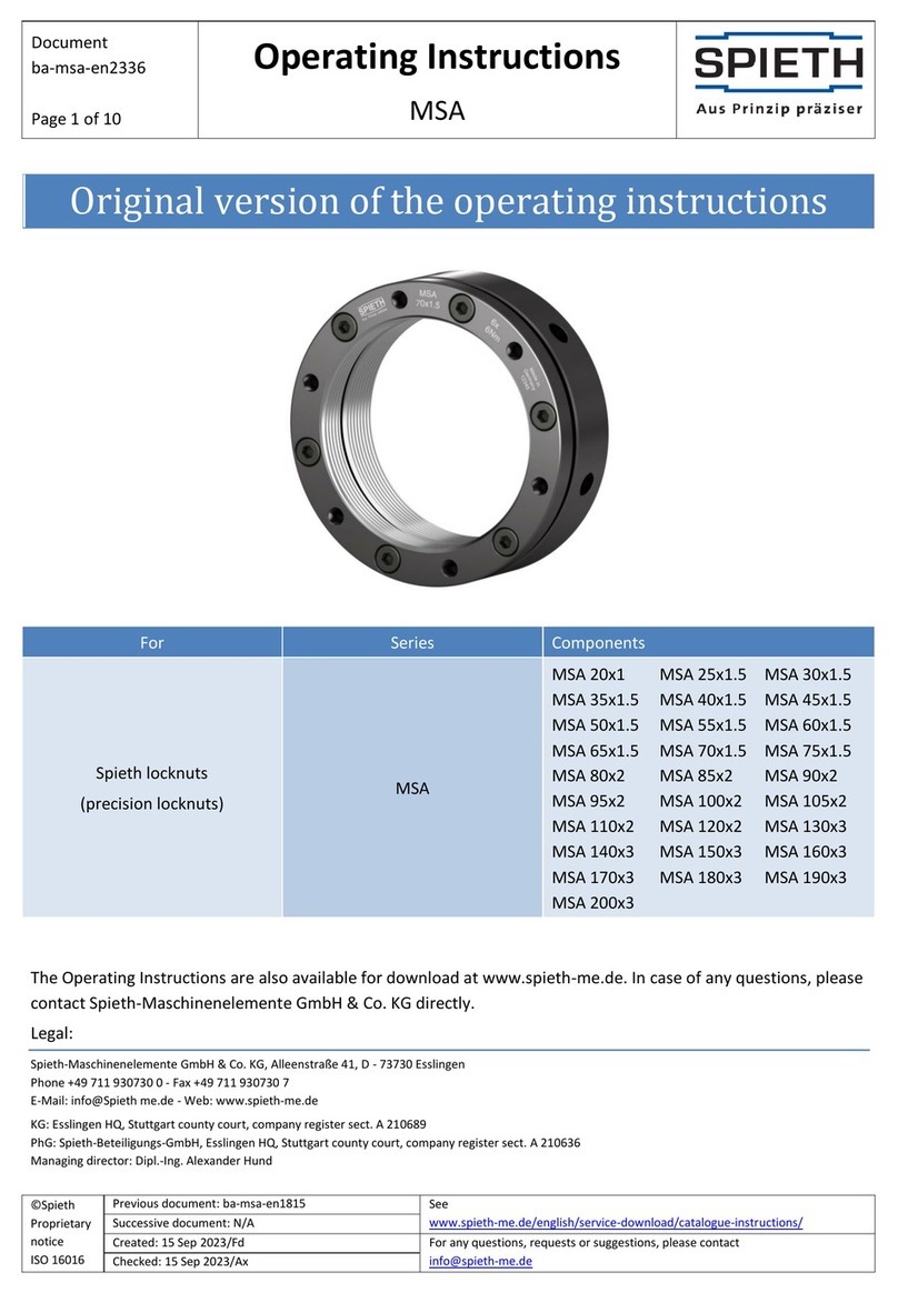 SPIETH MSA Series operating instructions