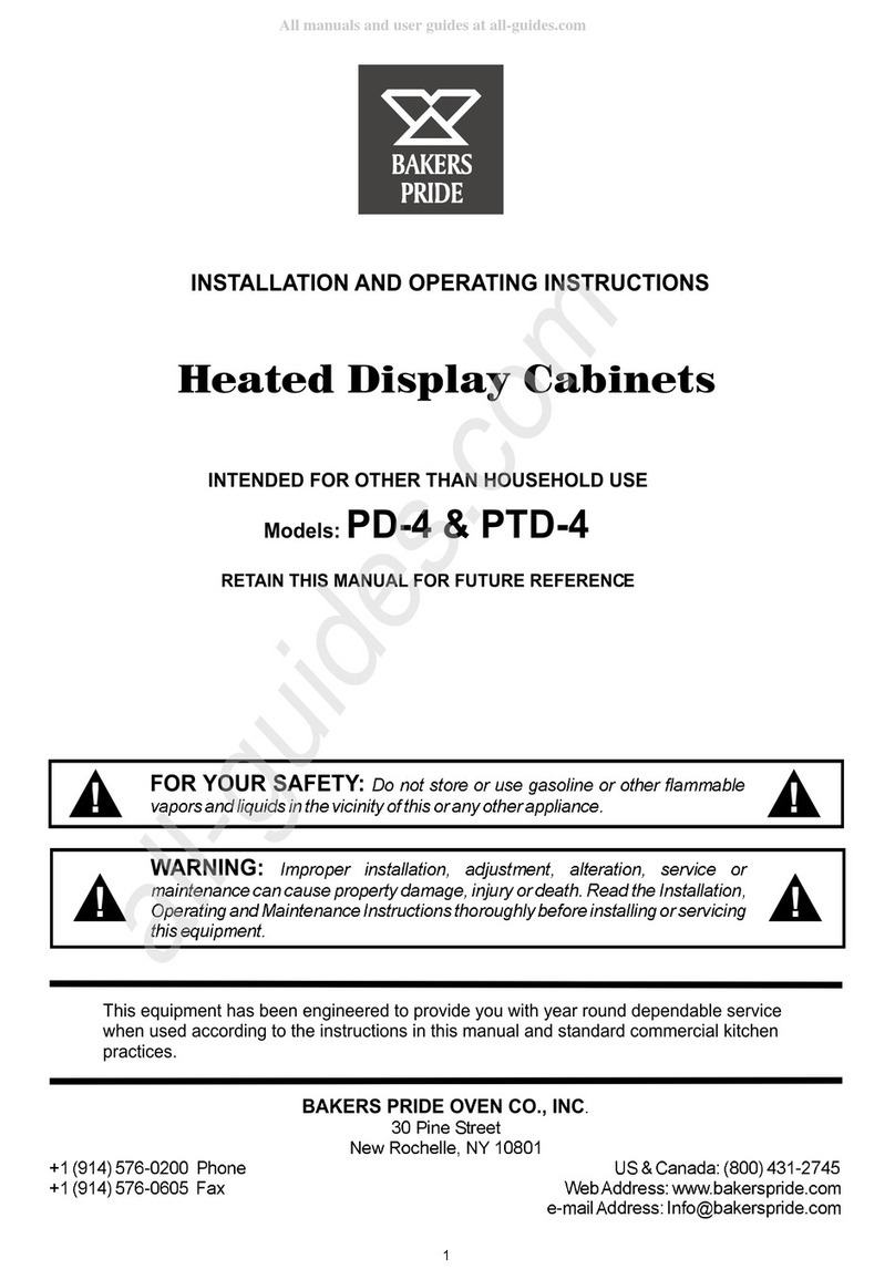 Bakers Pride PTD-4 Installation and operating instructions