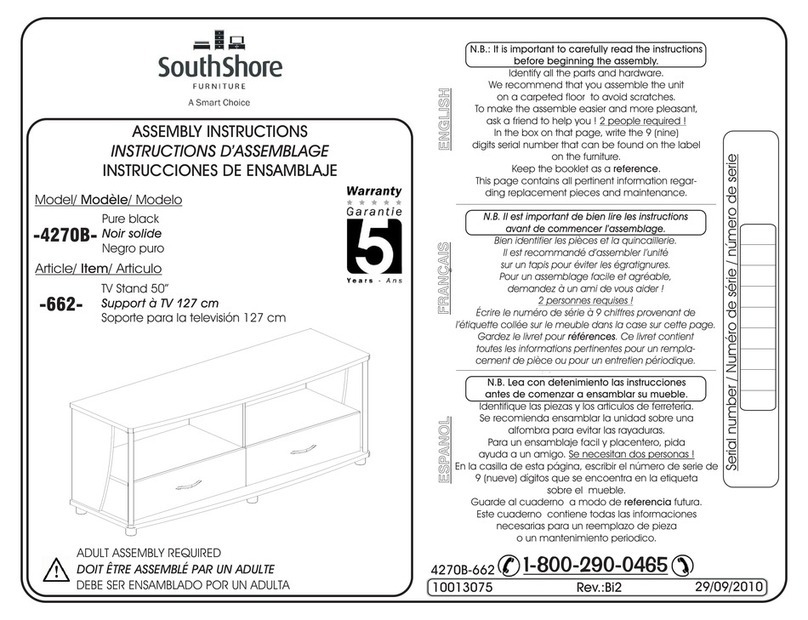 SouthShore SouthShore 270B662 Assembly instructions SouthShore SouthShore 270B662 Assembly instructions