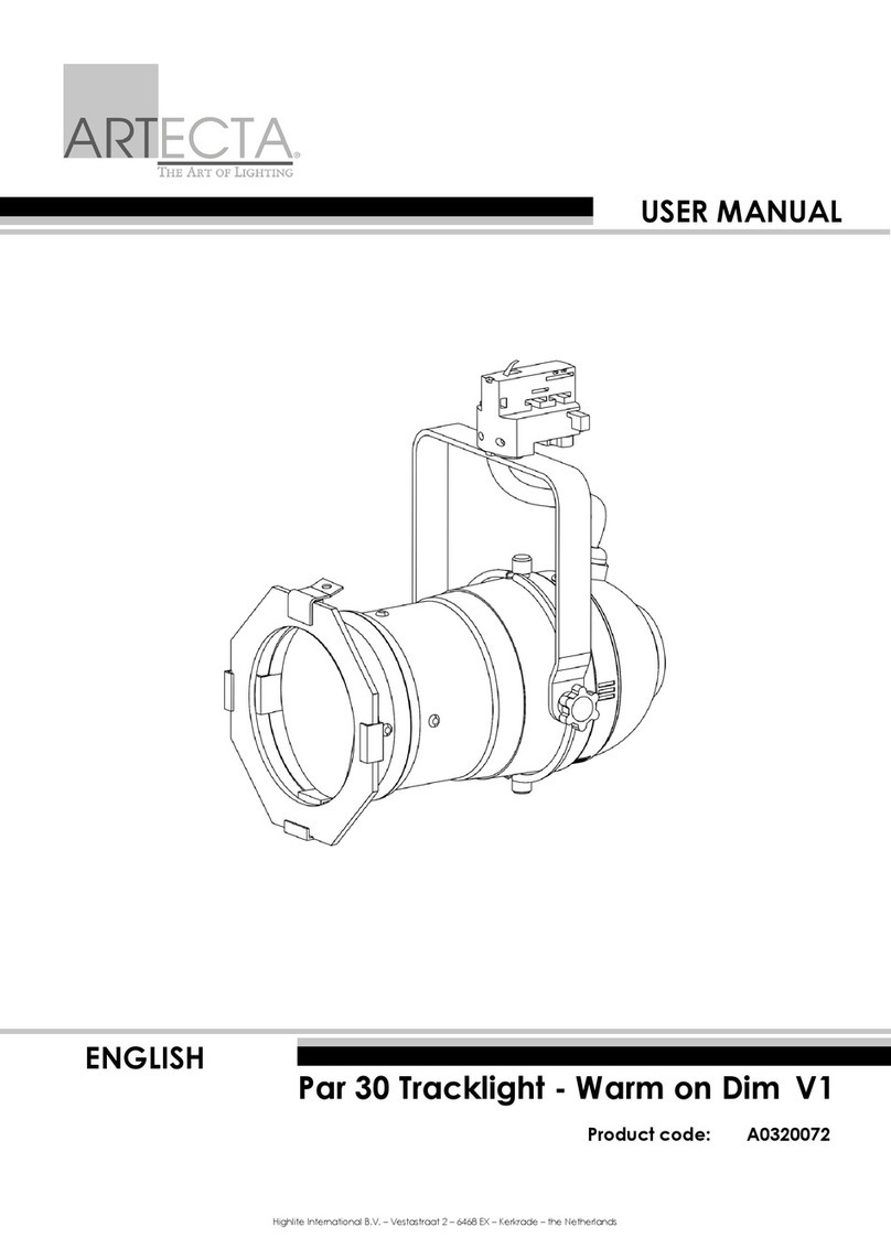 Artecta Par 30 Tracklight - Warm on Dim V1 user manual