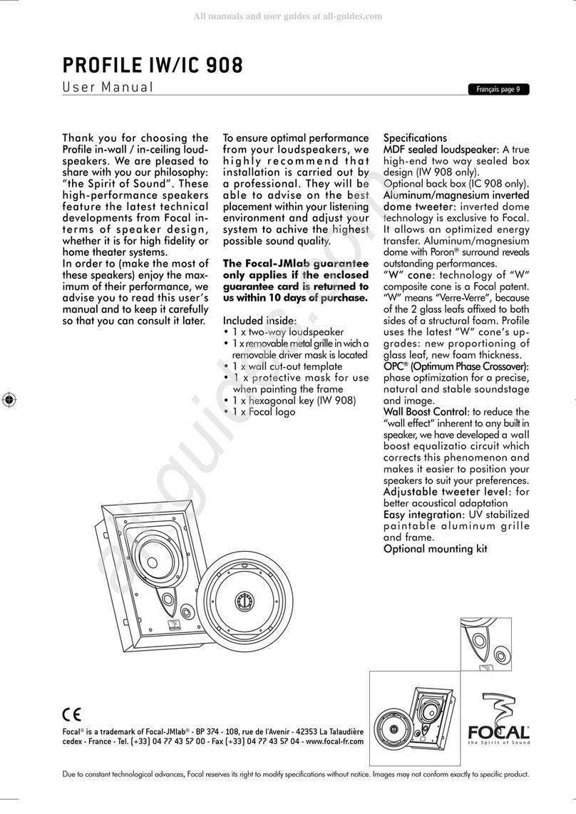 Focal PROFILE IW 908 User manual