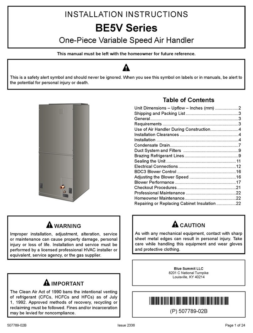 Blue Ridge BE5V Series installation instructions