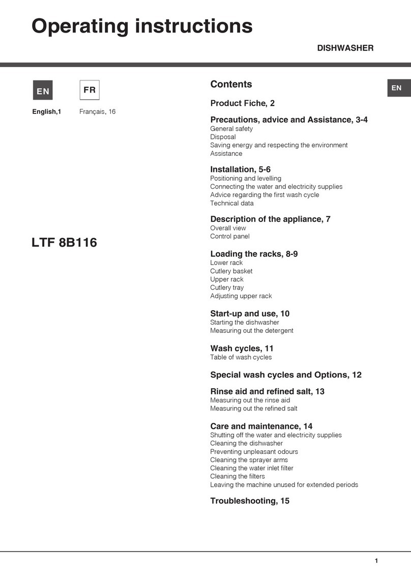 Hotpoint Ariston LTF 8B116 operating instructions