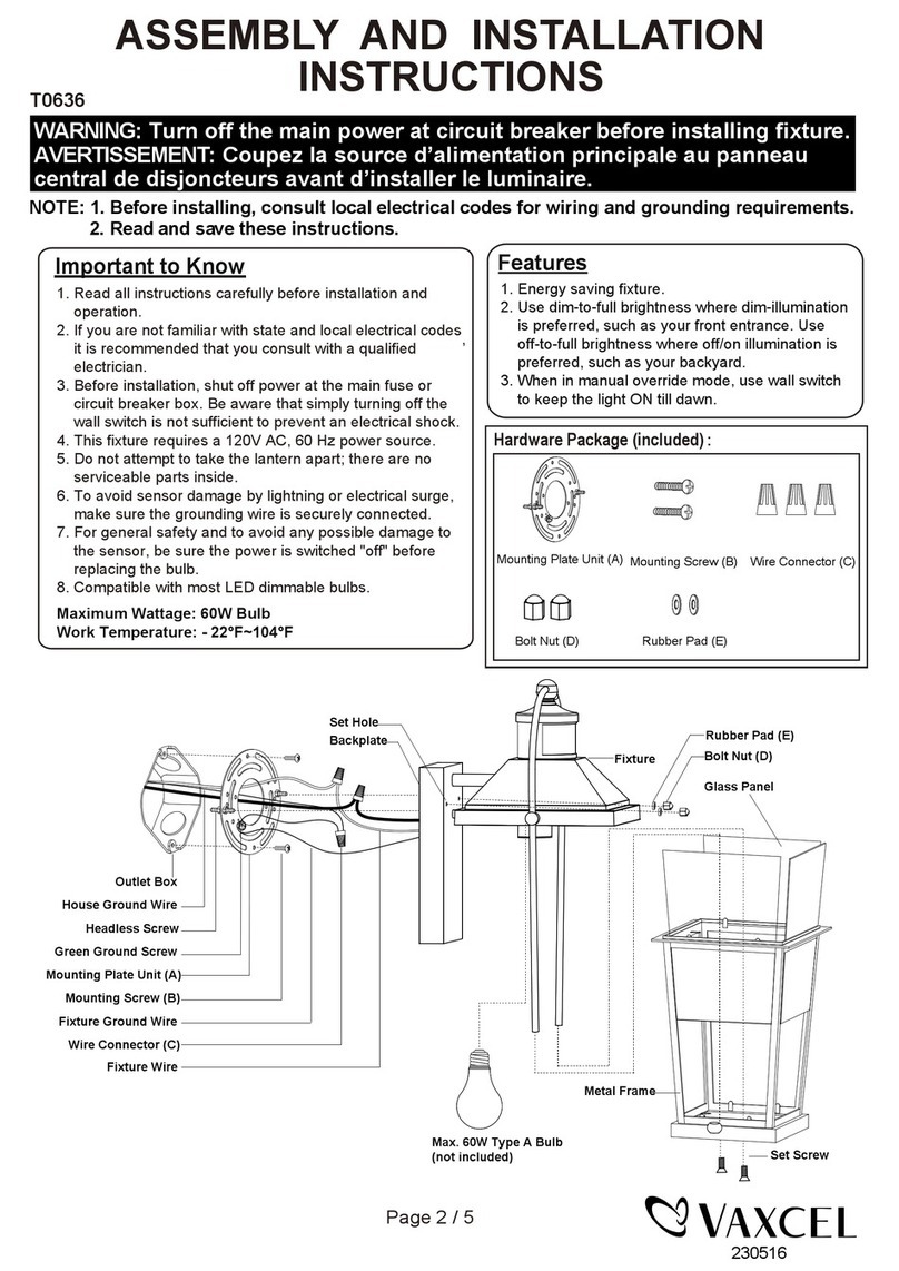 Vaxcel T0636 Instruction manual