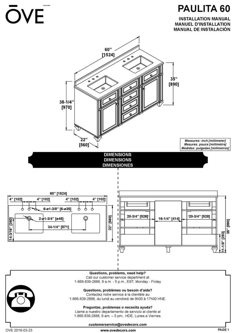 OVE PAULITA 60 installation manual