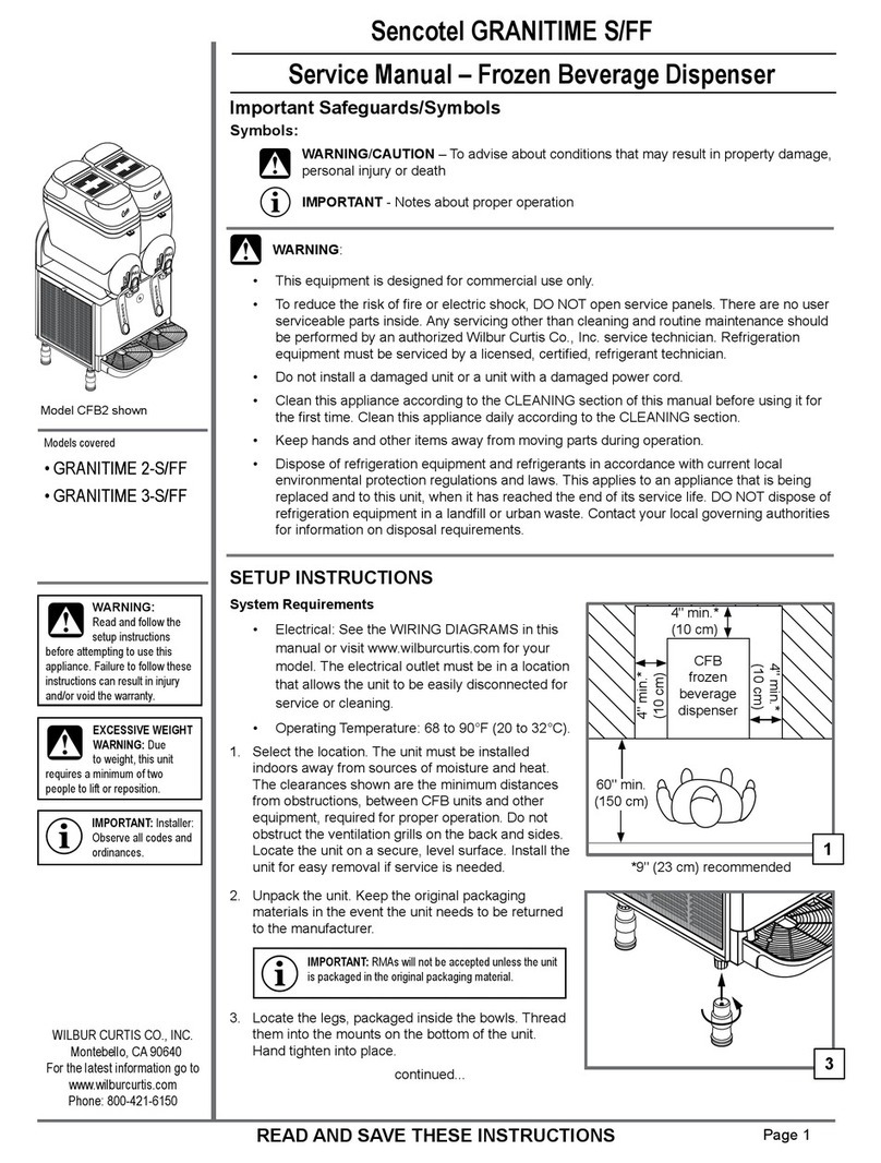 Wilbur Curtis Sencotel GRANITIME S/FF User manual