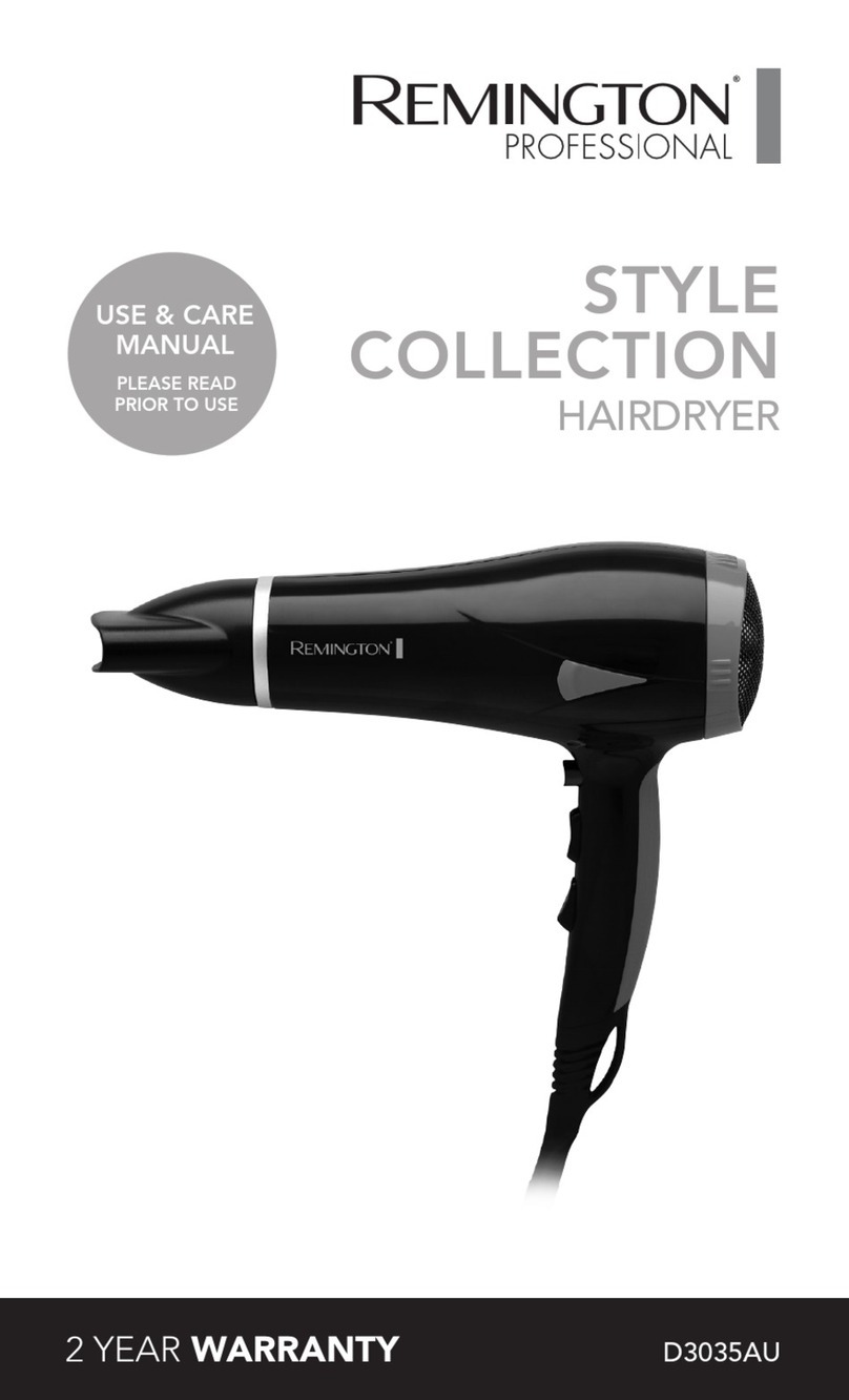 Remington Professional D3035AU Use & care manual