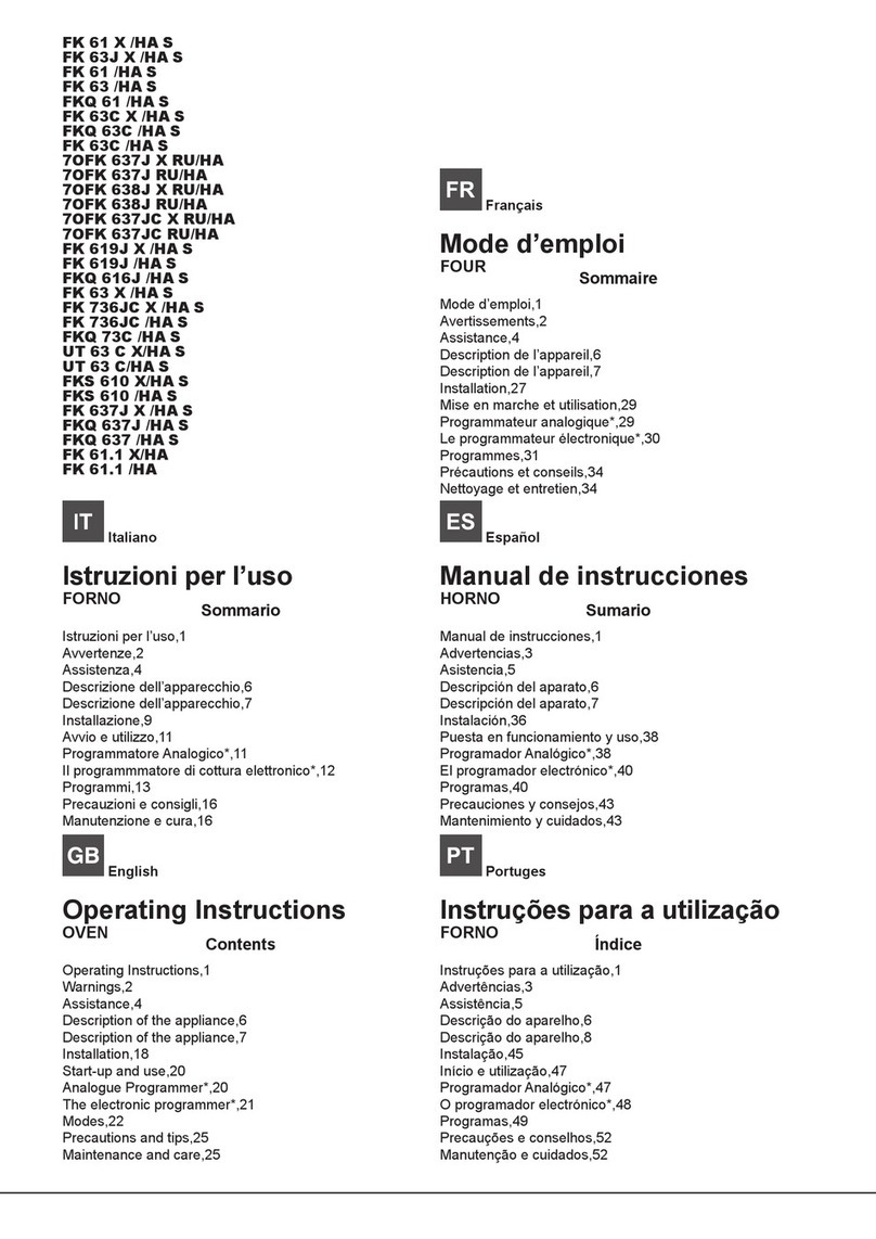 Hotpoint FK 61 X/HA operating instructions