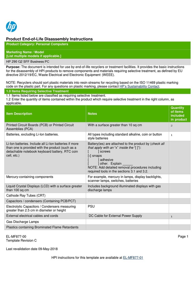 HP 290 G2 SFF Assembly instructions