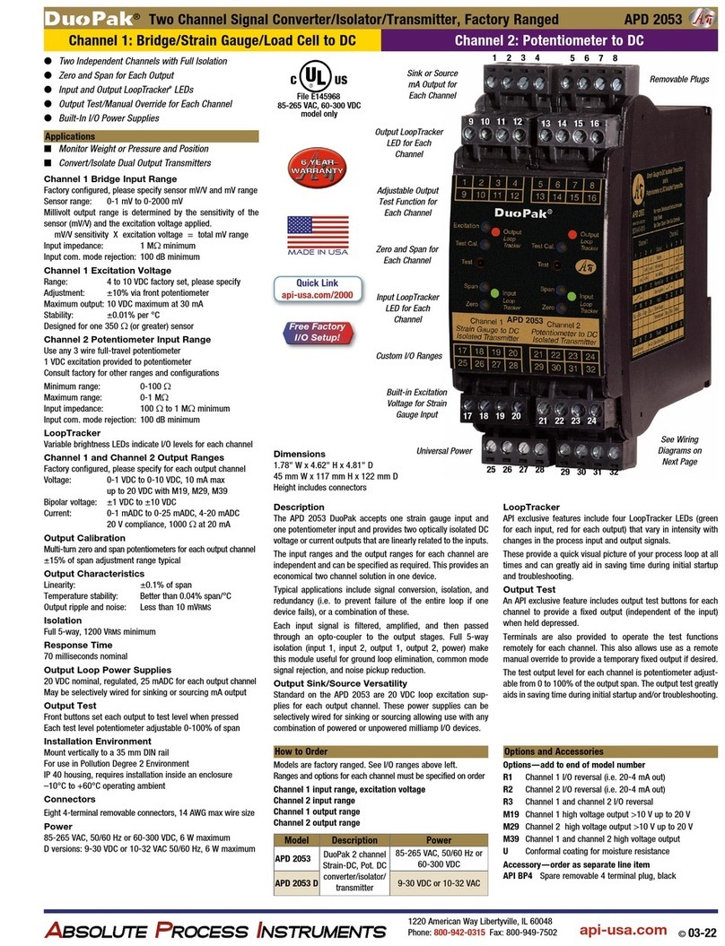 API DuoPak APD 2053 User manual