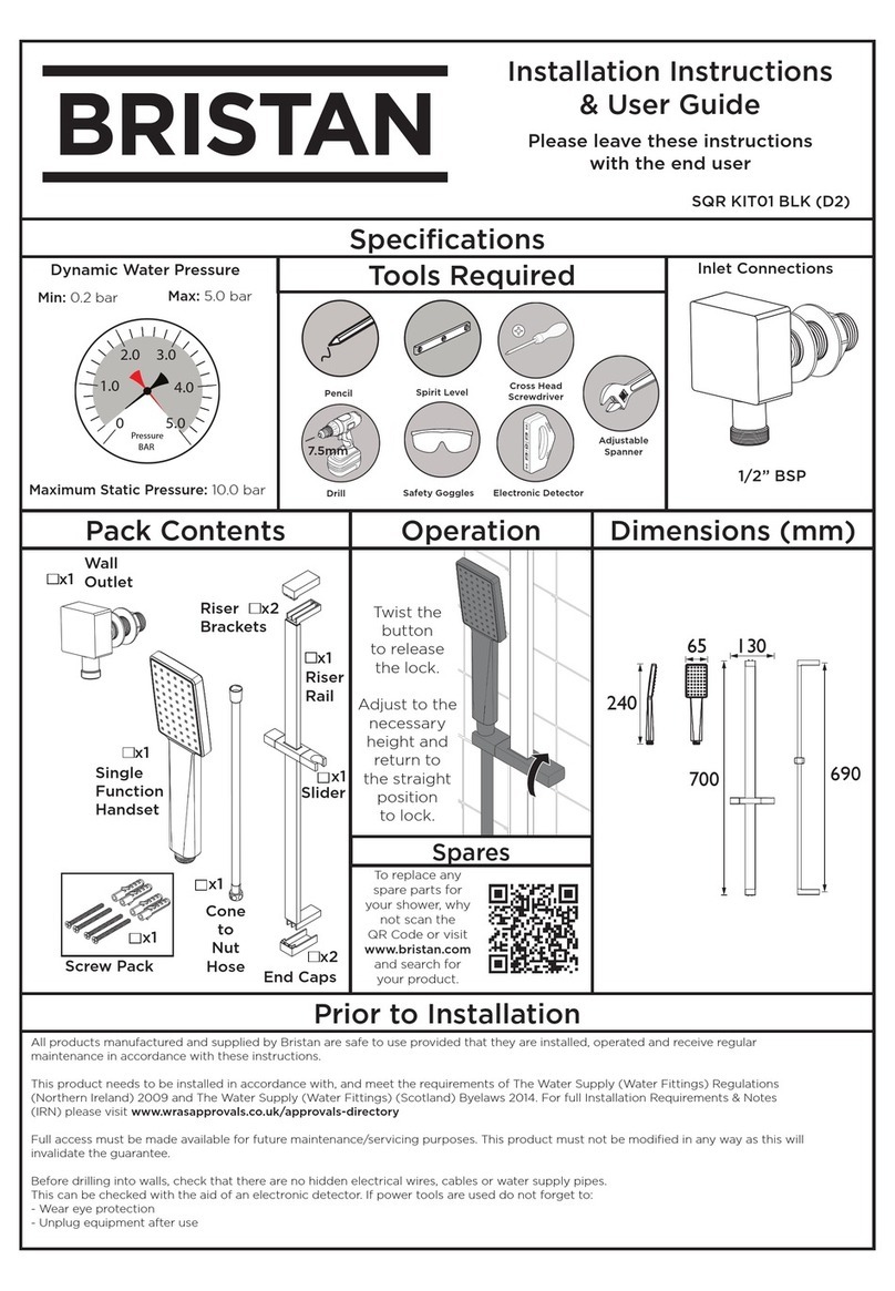 Bristan SQR KIT01 BLK D2 Wiring diagram Bristan SQR KIT01 BLK D2 Wiring diagram