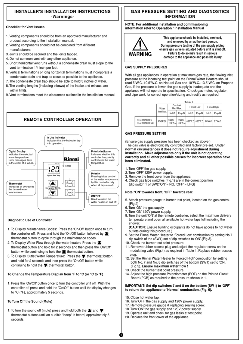 Rinnai REU-V3237FFUC installation instructions Rinnai REU-V3237FFUC installation instructions