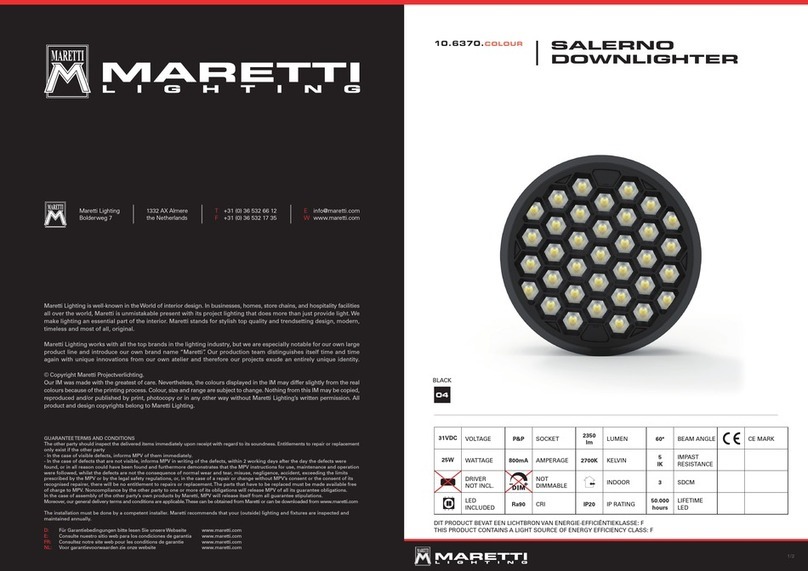 Maretti SALERNO DOWNLIGHTER 10.6370 Series instruction manual Maretti SALERNO DOWNLIGHTER 10.6370 Series instruction manual