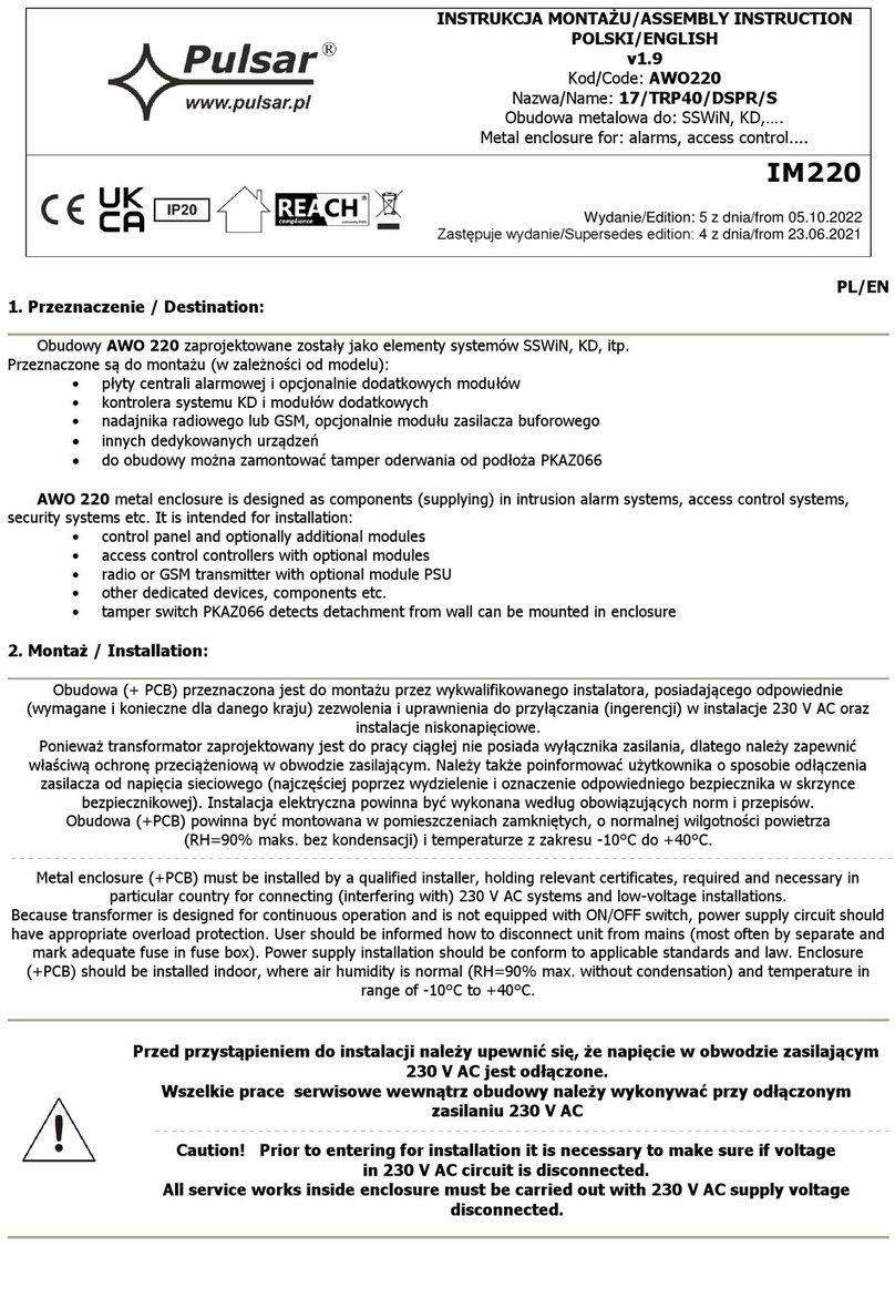 Pulsar 17/TRP40/DSPR/S Assembly instruction