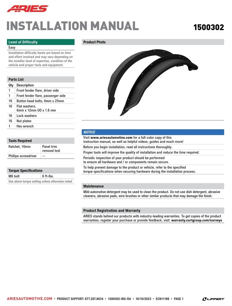 Aries 1500302 installation manual