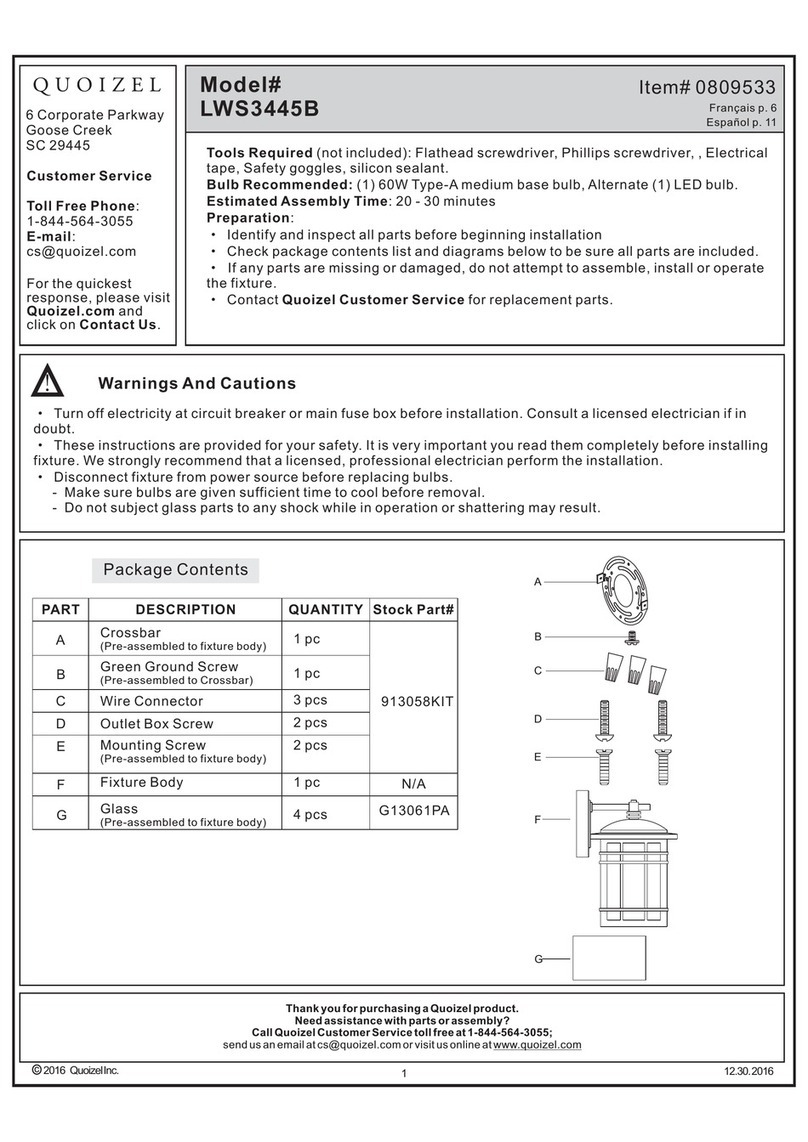 Quoizel LWS3445B User manual Quoizel LWS3445B User manual