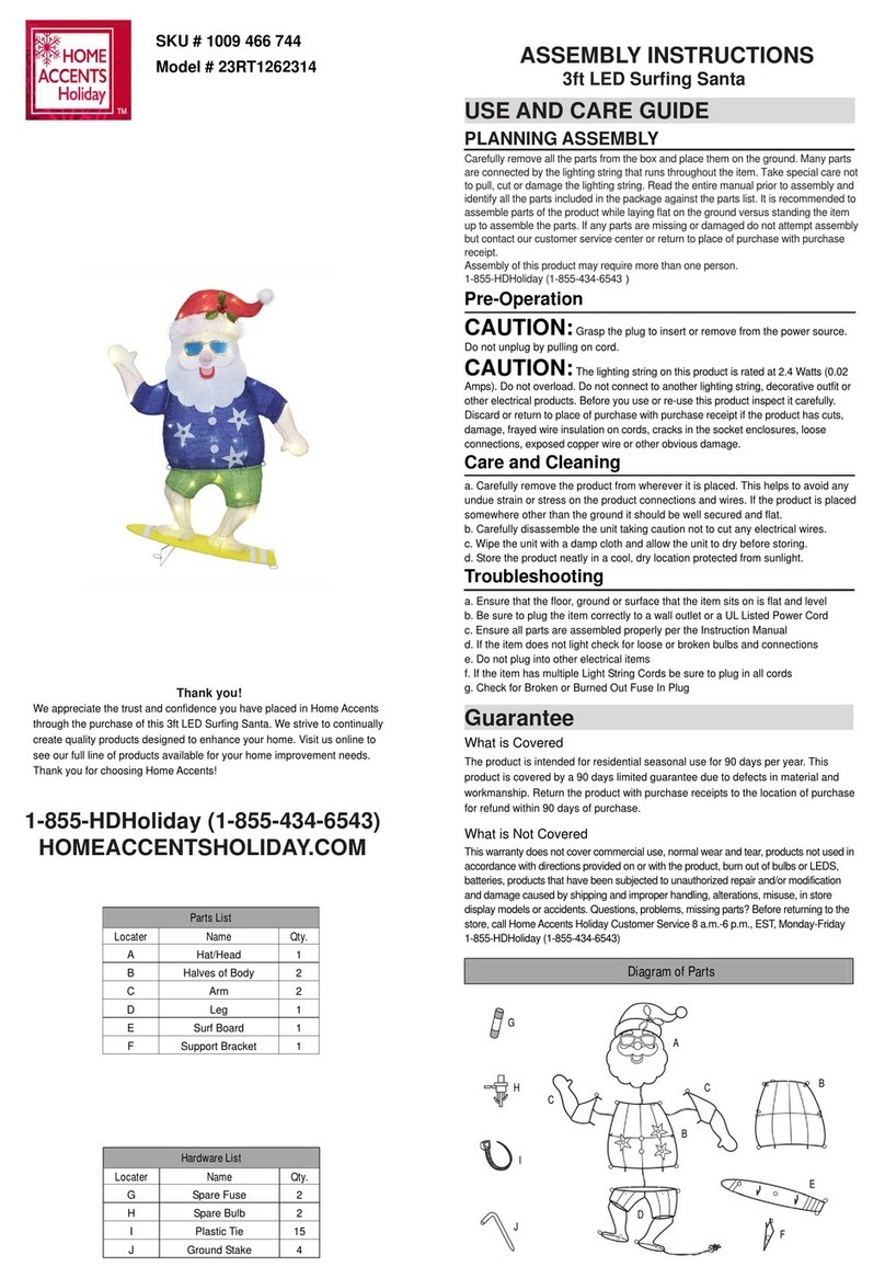 Home Accents Holiday 23RT1262314 Assembly instructions