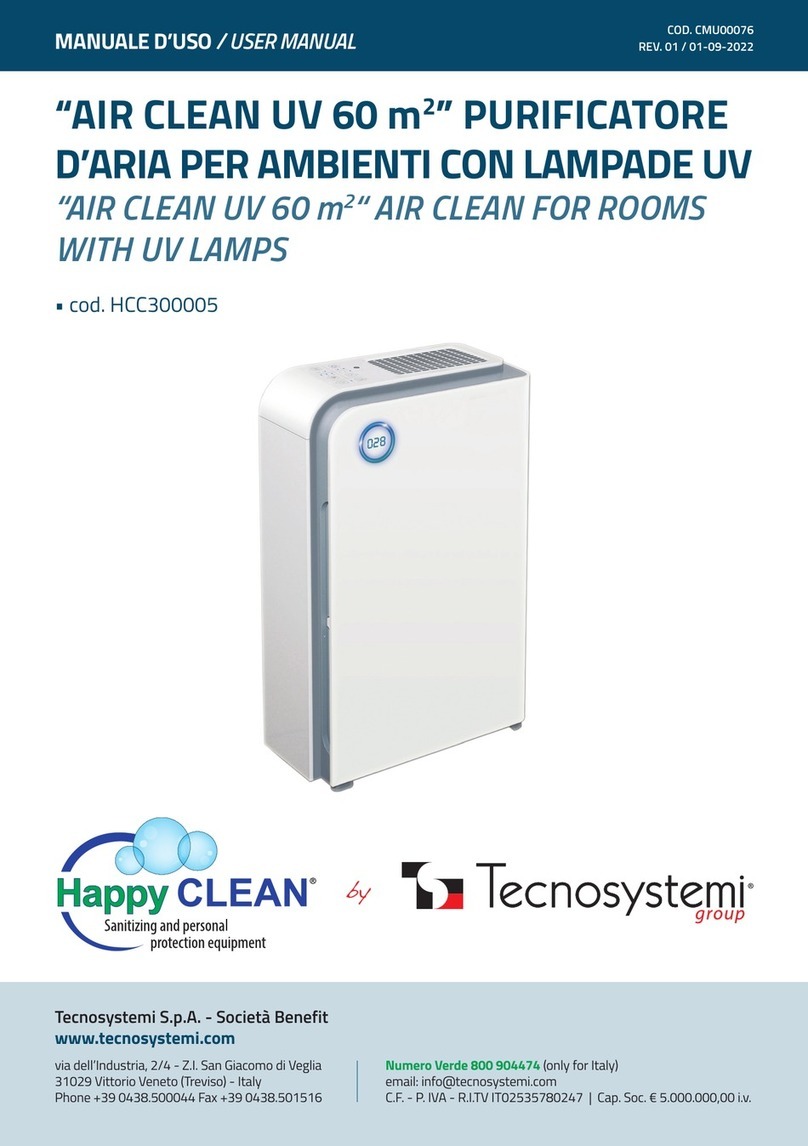 Tecnosystemi Happy CLEAN AIR CLEAN UV 60 m2 user manual