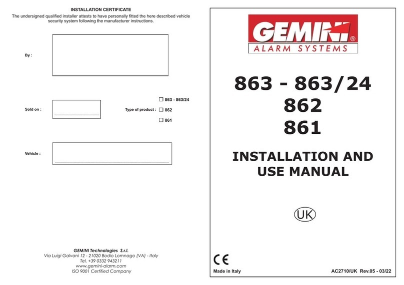 Gemini 863 Installation and use manual