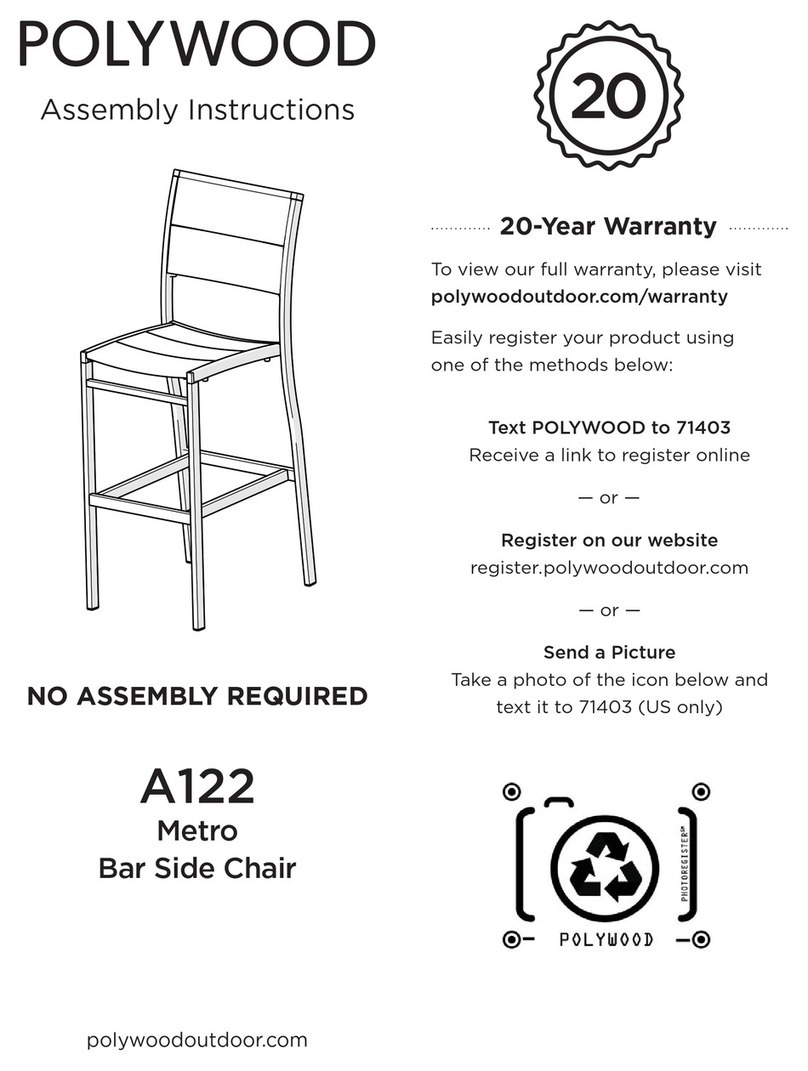 Polywood Metro Bar Side Chair A122 Assembly instructions Polywood Metro Bar Side Chair A122 Assembly instructions