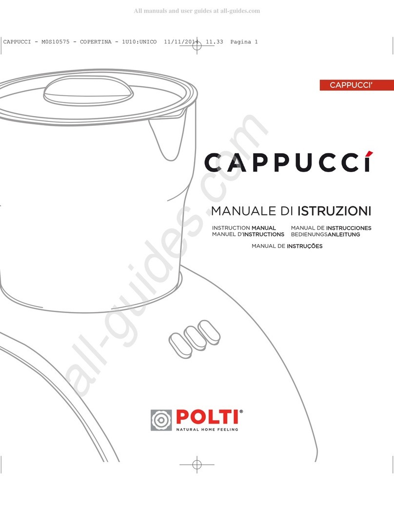 POLTI CAPUCCI M0S10575 instruction manual