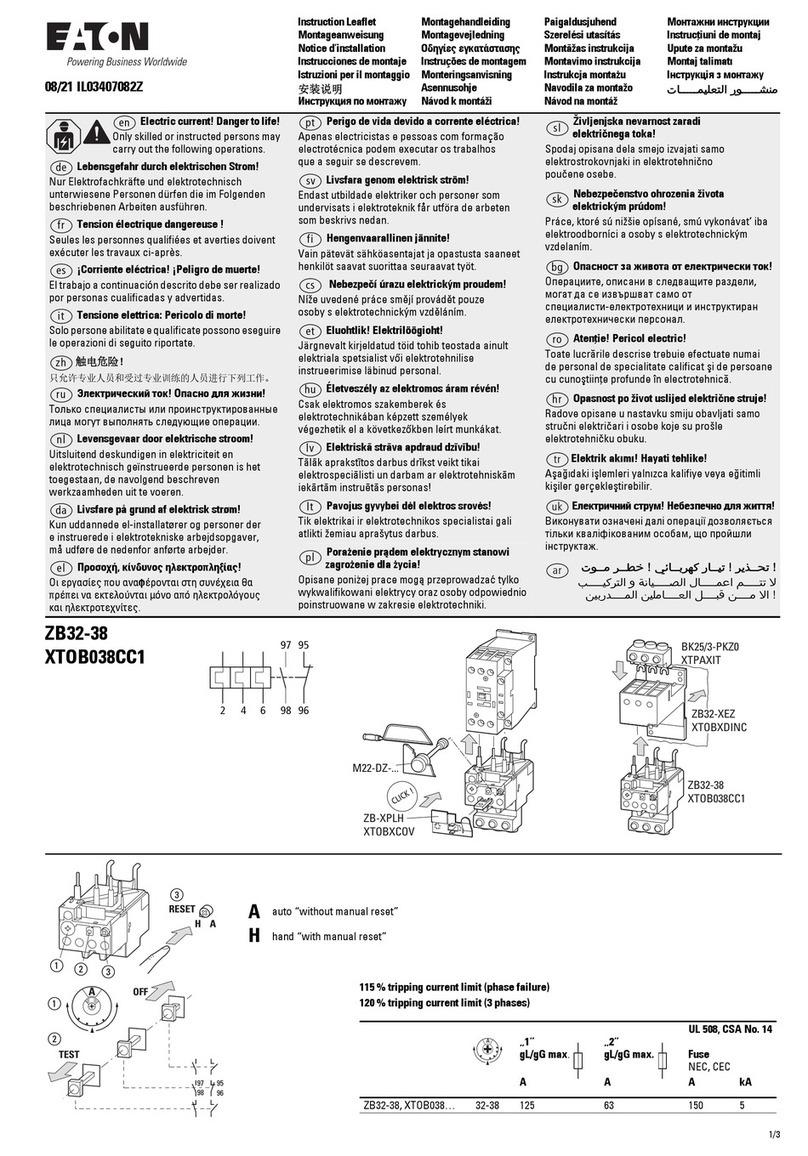 Eaton XTOB038CC1 Instruction leaflet