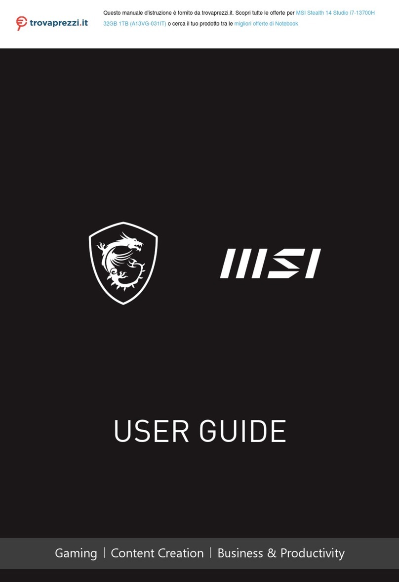 MSI Stealth 14 Studio i7-13700H User manual