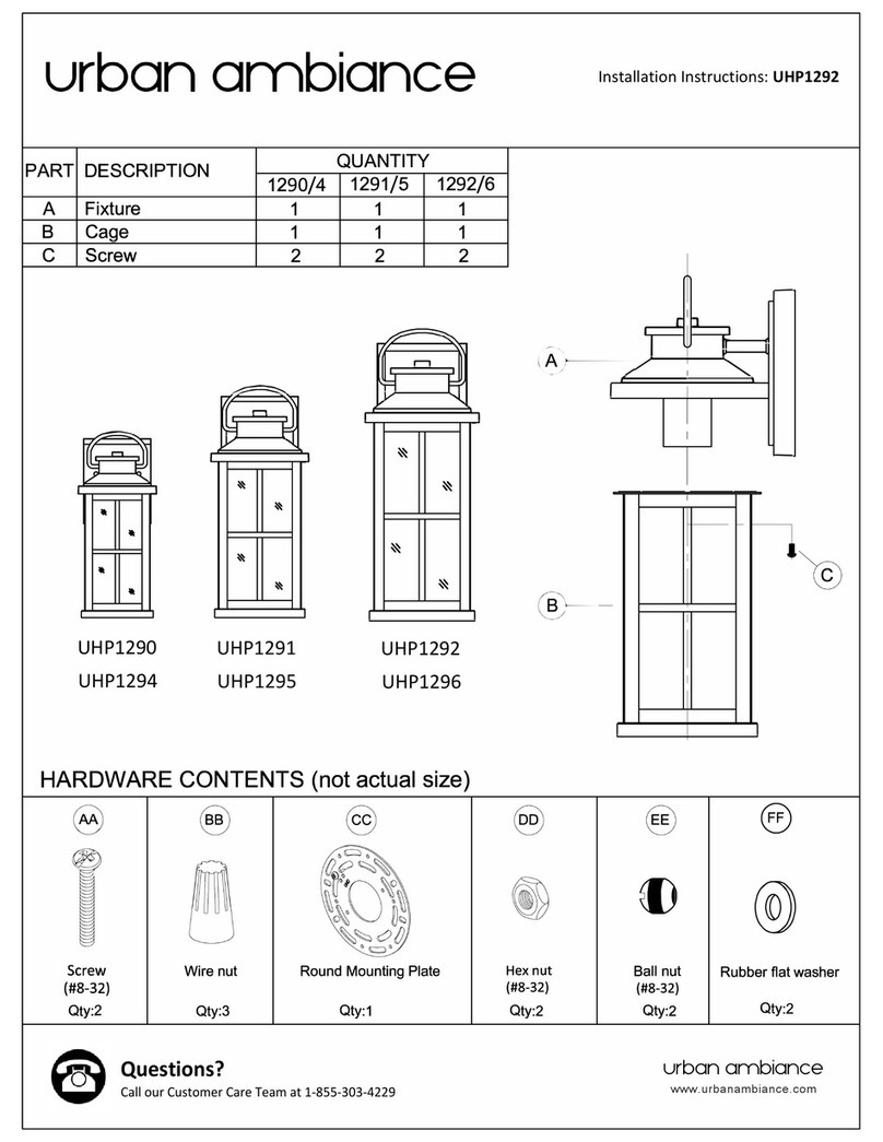 urban ambiance UHP1290 installation instructions