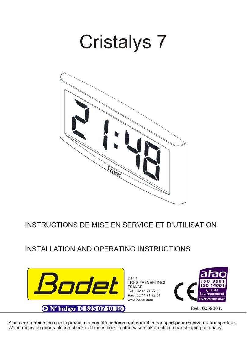 Bodet Cristalys 7 User manual