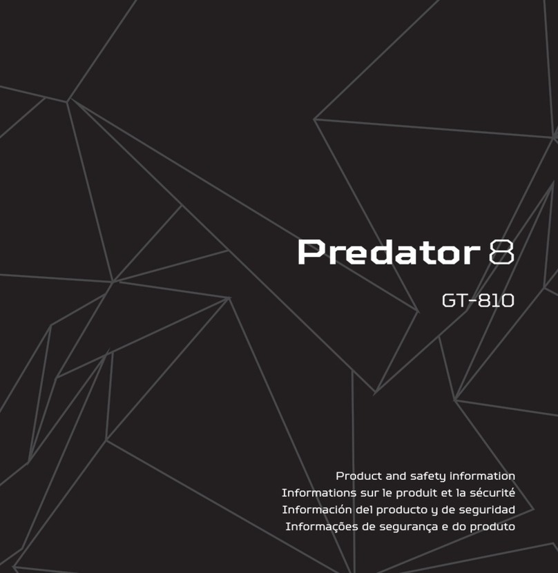 Acer Predator 8 Product and safety information