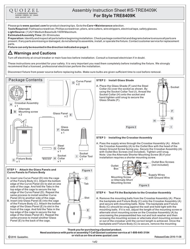 Quoizel TRE8409K Mounting instructions