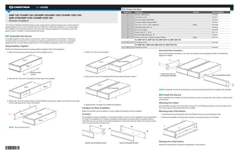 Crestron AMP-150-100 Dimensional drawing