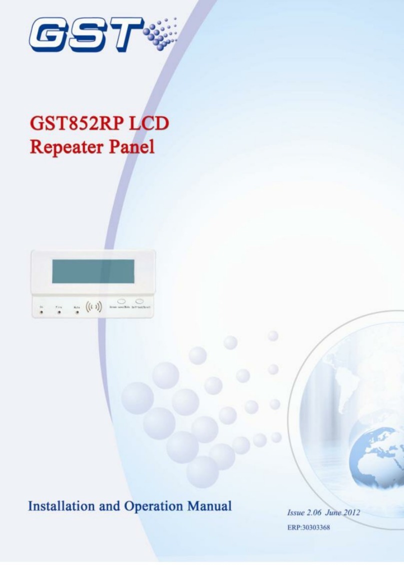 GST GST852RP Installation and operation manual