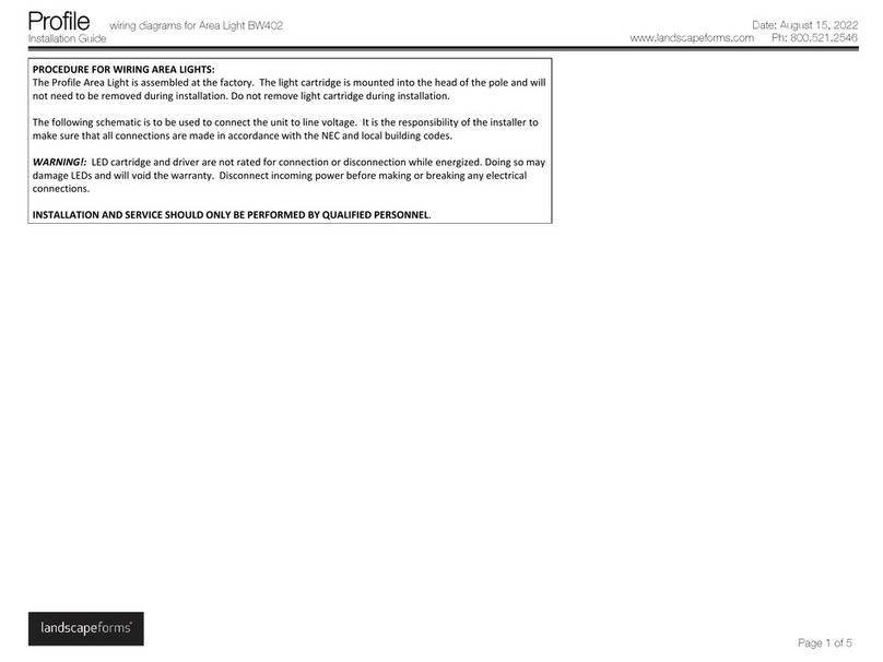 Landscape Forms Profile Area Light BW402 User manual