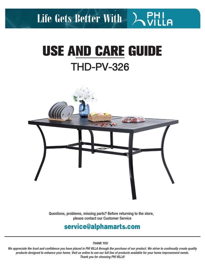 PHI VILLA THD-PV-326 Use and care guide