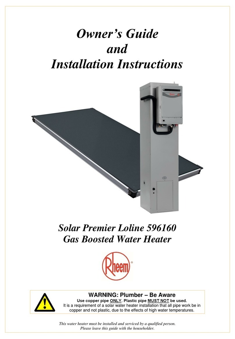Rheem 596160 Owner's guide and installation instructions