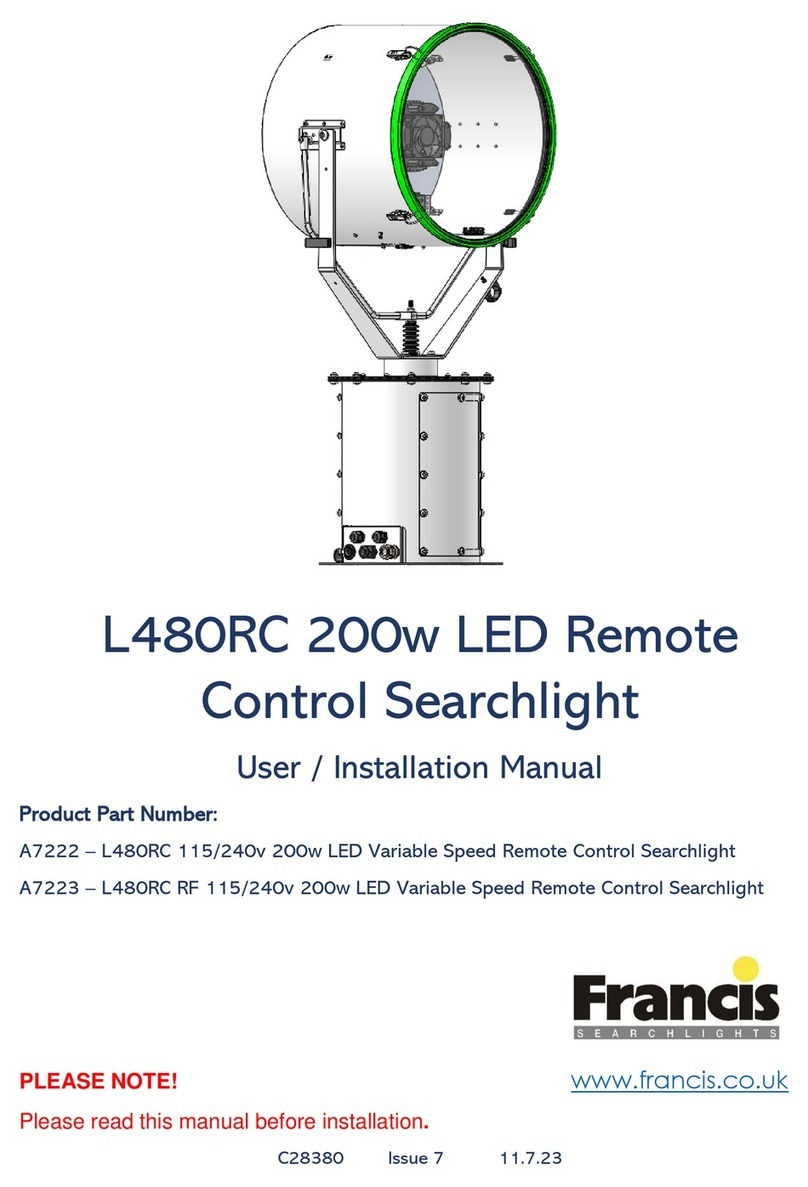 Francis Searchlights L480RC User and installation manual