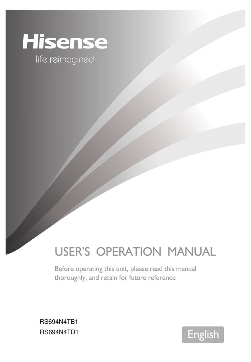 Hisense RS694N4TB1 Mounting instructions
