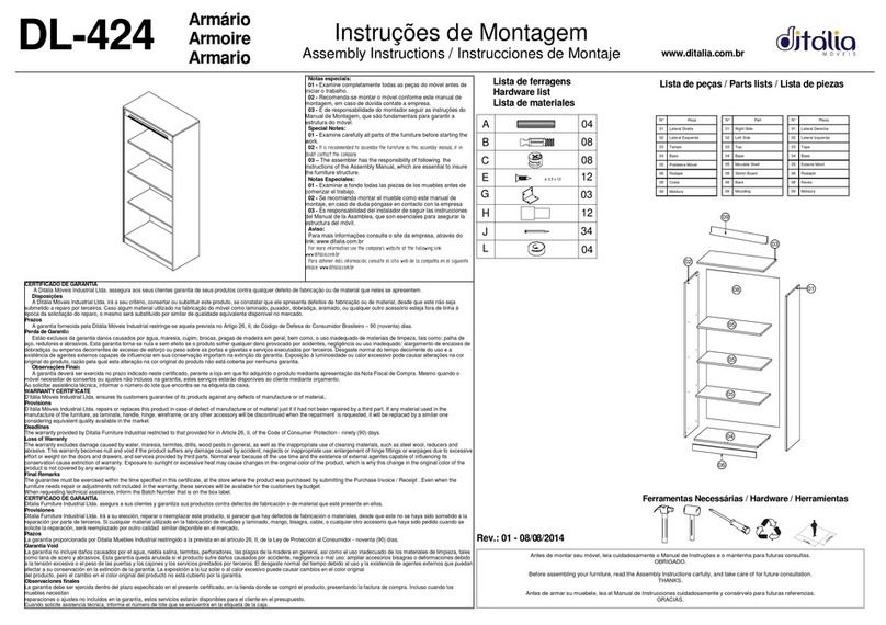 DITALIA DL-424 Assembly instructions