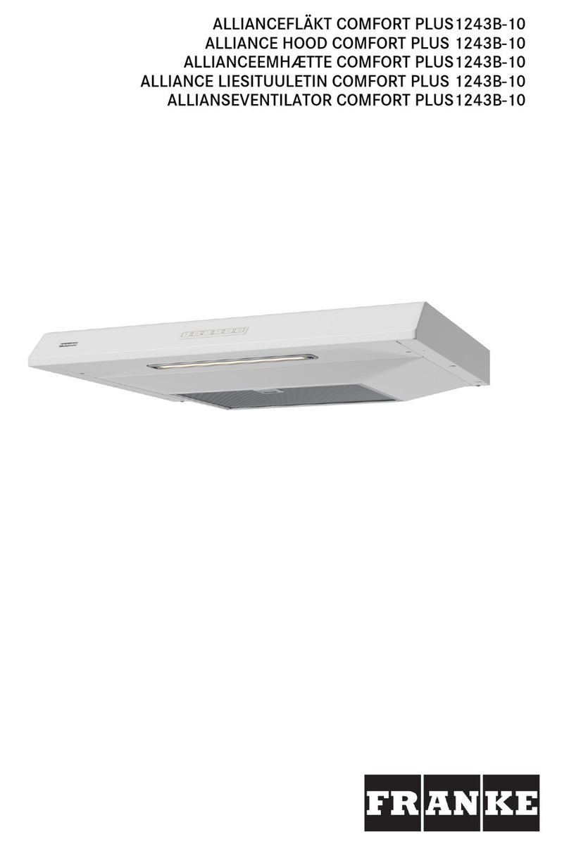 Franke ALLIANCE HOOD COMFORT PLUS 1243B-10 User instructions